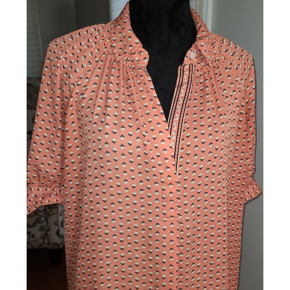 Max Studio Women's Sz XL Peasant Blouse Comfy Blouse Short Sleeve Cottage Core